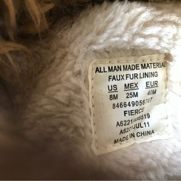 PARIS BLUES Fierce Faux Leather Faux Fur Lined Brown Lace Up Duck Boots Size 8 - Picture 12 of 15